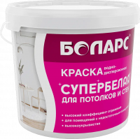Краска водно-дисперсионная супербелая для стен и потолков (ВД-АК 205) 3 кг БОЛАРС с доставкой от официального дилера завода