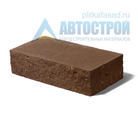 Кирпич бетонный стеновой полнотелый фасадный колотый угловой коричневый А-Строй по низкой цене