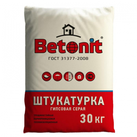 Штукатурка гипсовая ГОСТ серая 30кг Betonit по низкой цене