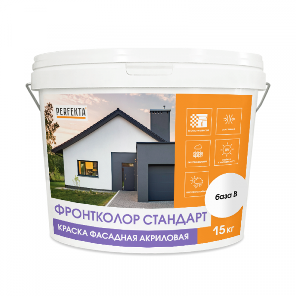 Краска фасадная акриловая Фронтколор Стандарт база B, 15 кг по низкой цене
