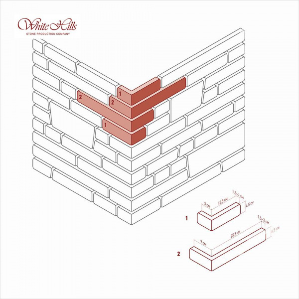 Облицовочный камень Лаутер 521-20 углы White Hills по низкой цене