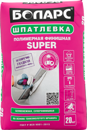 Шпатлевка полимерная финишная SUPER 20 кг Боларс по низкой цене