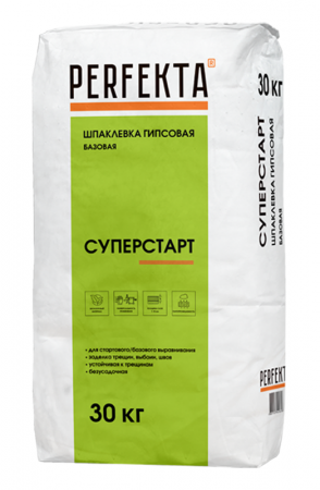 Шпаклевка гипсовая базовая Суперстарт, 30 кг Перфекта по низкой цене
