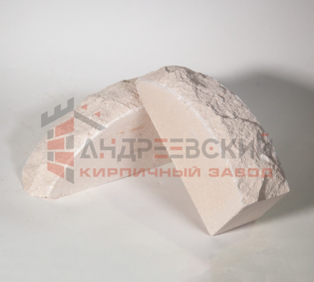 Кирпич гиперпрессованный Скала полукруг Белый 1 NF Андреевский по низкой цене