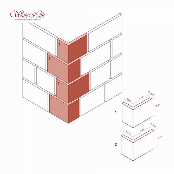 Искусственный декоративный камень Шинон 413-40 углы White Hills по низкой цене